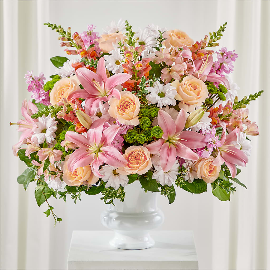 Heartfelt Gesture Urn Arrangement – CARLOS BLOOMS & EVENTS, Garnerville NY
