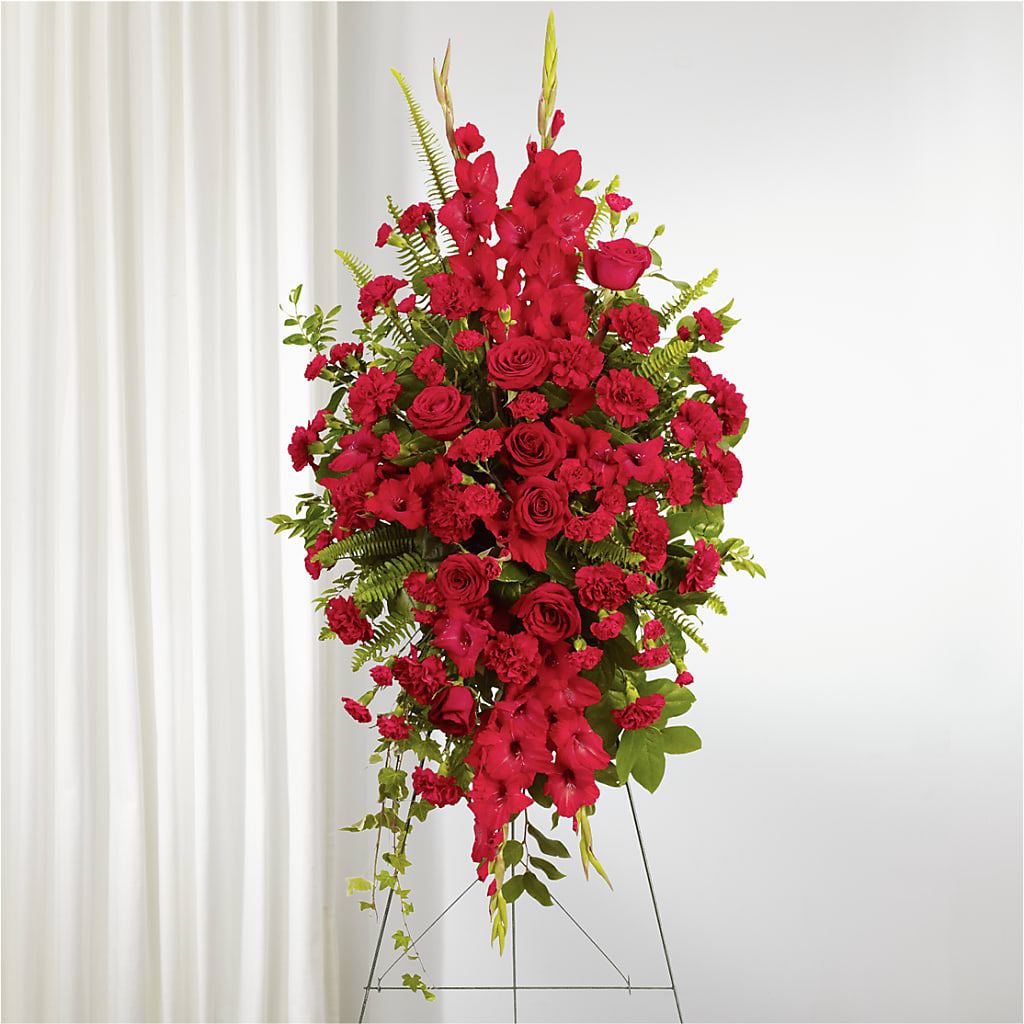 From the Heart Standing Spray – CARLOS BLOOMS & EVENTS, Garnerville NY