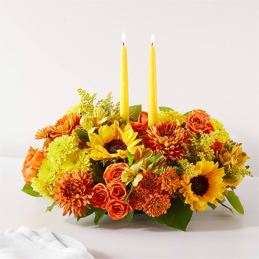 Autumn Harmony Centerpiece – CARLOS BLOOMS & EVENTS, Garnerville NY