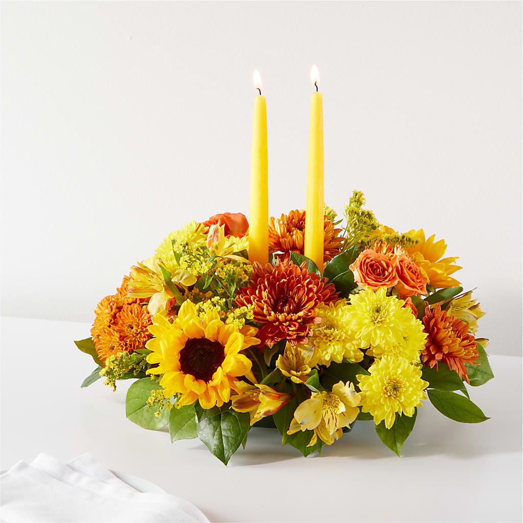 Autumn Harmony Centerpiece – CARLOS BLOOMS & EVENTS, Garnerville NY