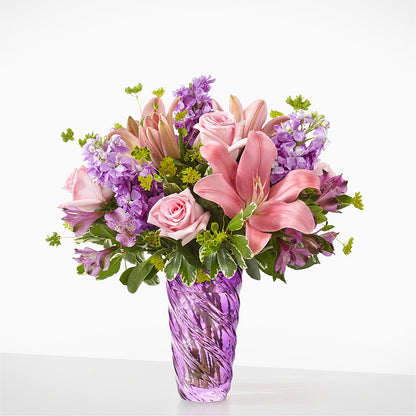 Precious Petals Bouquet with Luxe Swirl Vase – CARLOS BLOOMS & EVENTS, Garnerville NY