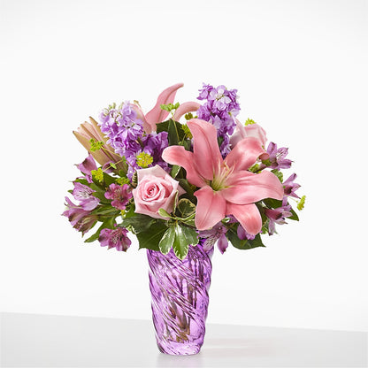 Precious Petals Bouquet with Luxe Swirl Vase – CARLOS BLOOMS & EVENTS, Garnerville NY
