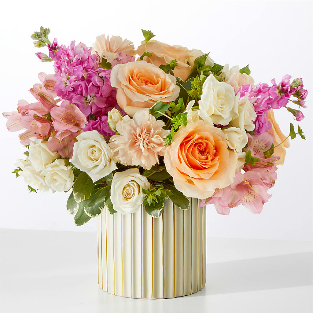 Paradise Bouquet with Ivory Vase – CARLOS BLOOMS & EVENTS, Garnerville NY