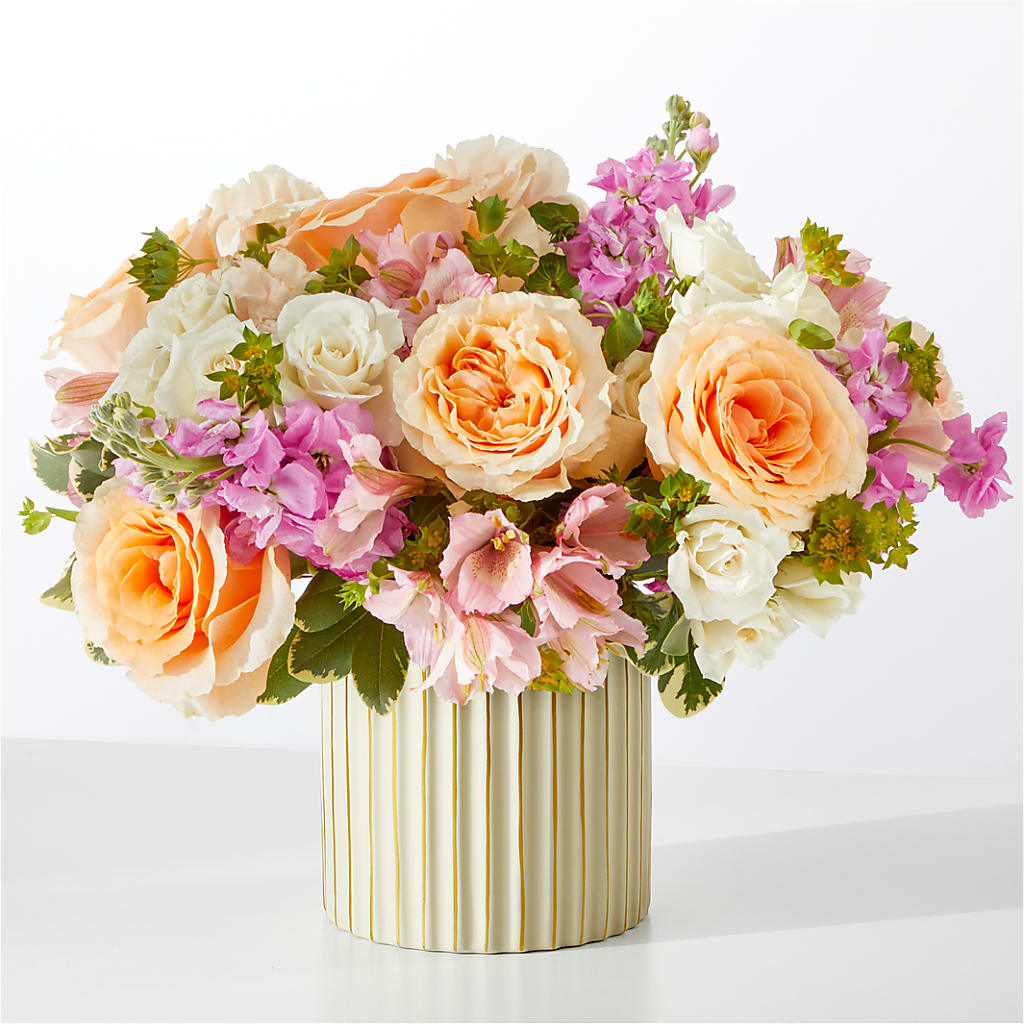 Paradise Bouquet with Ivory Vase – CARLOS BLOOMS & EVENTS, Garnerville NY
