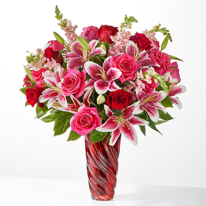 Always You Bouquet with Luxe Swirl Vase – CARLOS BLOOMS & EVENTS, Garnerville NY